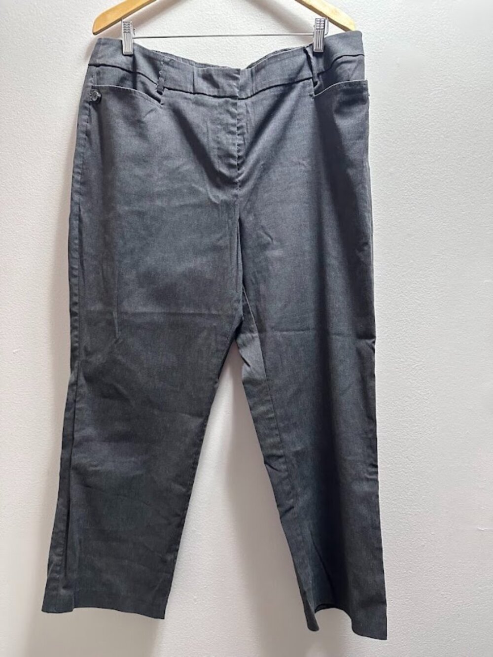 Lane Bryant 18P Charcoal Grey Stretch Straight Leg Dress Pants Petite